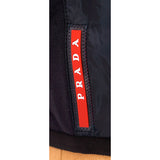 sz L NEW $1280 Prada Men's Line A LOGO Blue Cotton Polyamide Zip Front Sporty JACKET