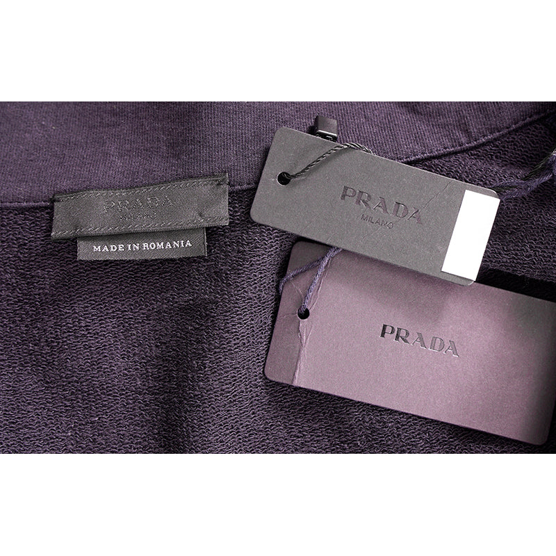 sz L NEW $2280 Prada Men's Line A LOGO Blue Cotton Polyamide Zip Front Sporty JACKET