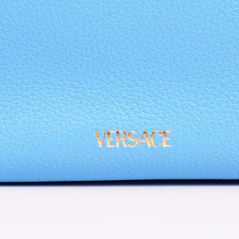 NEW $1,875 VERSACE Blue Leather LA MEDUSA Medium Hobo Convertible Strap BAG NWT