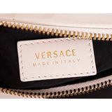 NEW $625 VERSACE White Leather Quilted GOLD MEDUSA Zip Top Wallet/Travel POUCH