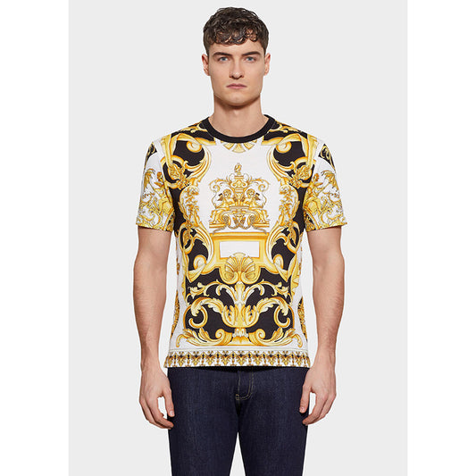 XS NEW $595 VERSACE TRIBUTE COLLECTION SS92 Mens GOLD BAROCCO TSHIRT TEE SHIRT