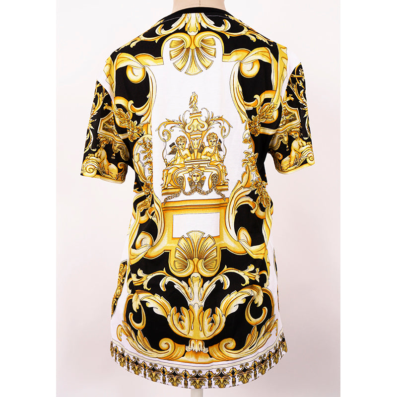 XS NEW $595 VERSACE TRIBUTE COLLECTION SS92 Mens GOLD BAROCCO TSHIRT TEE SHIRT