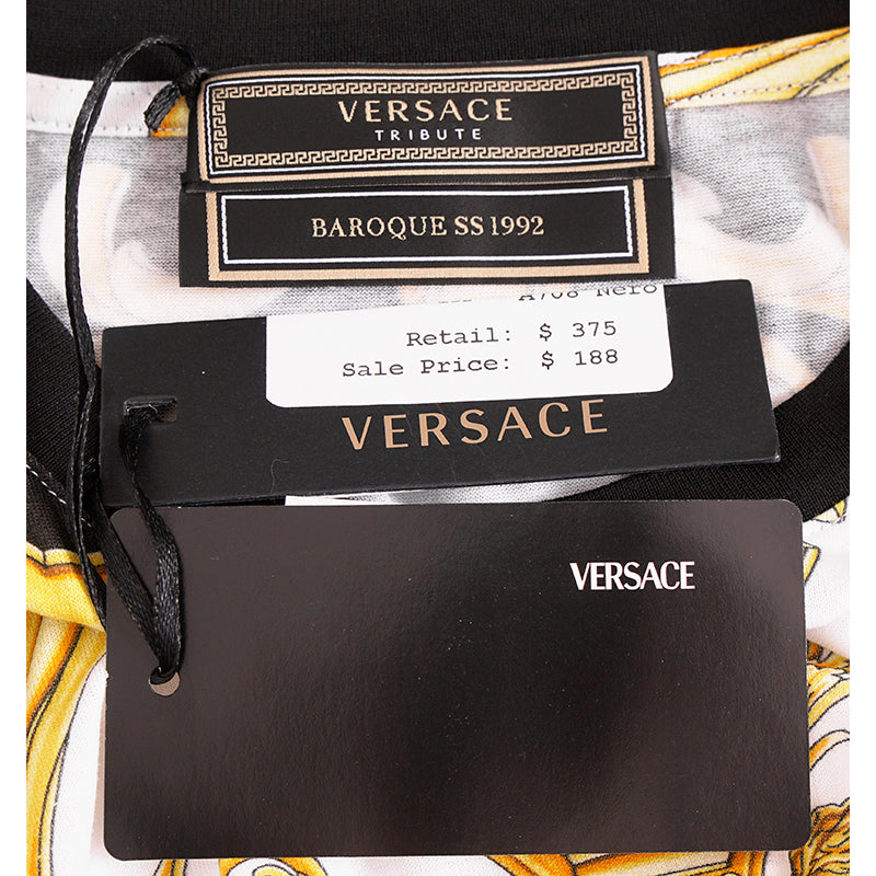 XS NEW $595 VERSACE TRIBUTE COLLECTION SS92 Mens GOLD BAROCCO TSHIRT TEE SHIRT