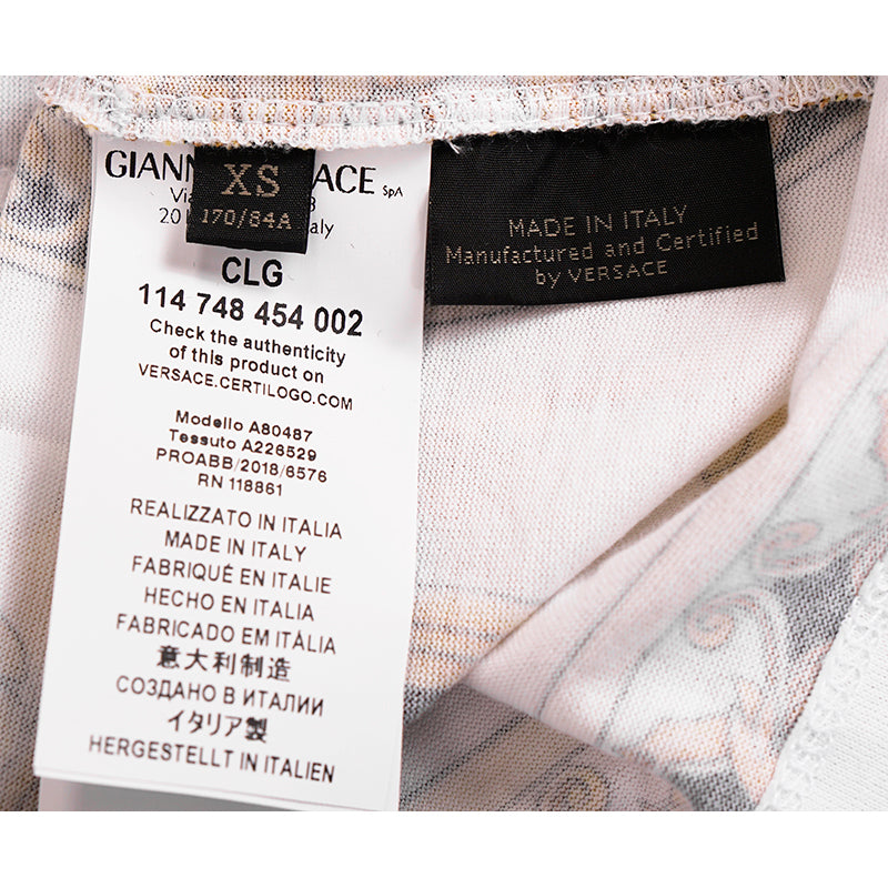 XS NEW $595 VERSACE TRIBUTE COLLECTION SS92 Mens GOLD BAROCCO TSHIRT TEE SHIRT