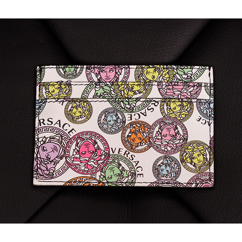 NEW $350 VERSACE White Leather MULTI MEDUSA AMPLIFIED Wallet CARD HOLDER CASE