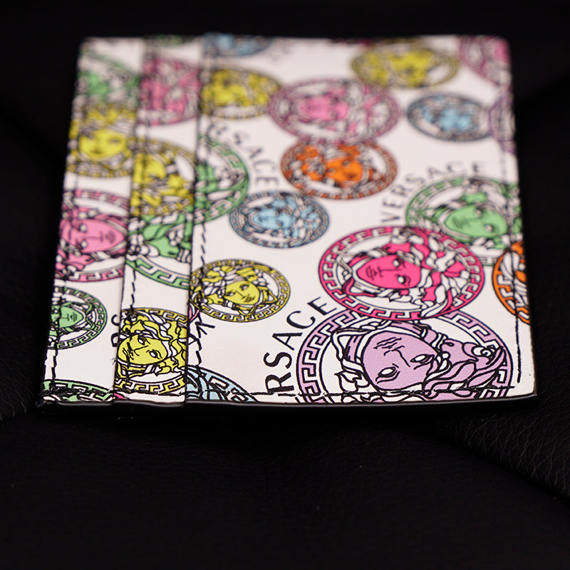 NEW $350 VERSACE White Leather MULTI MEDUSA AMPLIFIED Wallet CARD HOLDER CASE