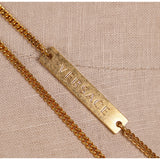 NEW $1195 VERSACE RUNWAY Gold Tone BRASS Medusa & Heart Logo BODY CHAIN Necklace