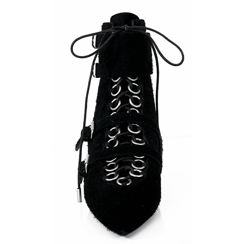 37.5 & 38 NEW $1,895 SAINT LAURENT Runway Black Suede BLAZE 45 BUCKLE Ankle BOOTS