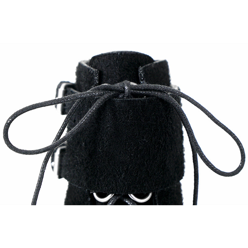 37.5 & 38 NEW $1,895 SAINT LAURENT Runway Black Suede BLAZE 45 BUCKLE Ankle BOOTS