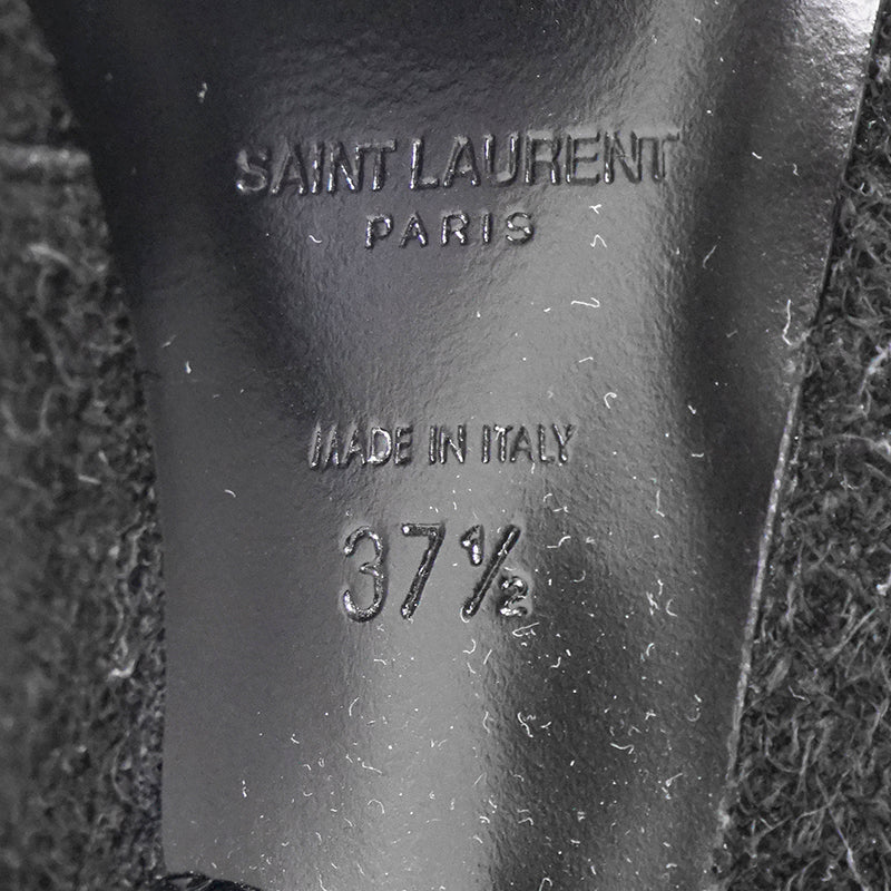 37.5 & 38 NEW $1,895 SAINT LAURENT Runway Black Suede BLAZE 45 BUCKLE Ankle BOOTS