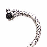 NEW RARE SAINT LAURENT Marrakech Serpent Silver Brass SNAKE EARRINGS Faux Pearl