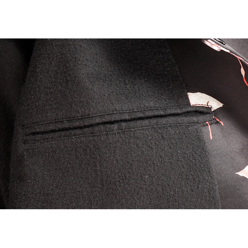 SZ 48 NEW $2,675 SAINT LAURENT Men's Black Satin FLAMINGO Bomber TEDDY JACKET
